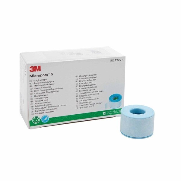 3M Micropore Micropore Medical Tape, Small, Blue, 1 Inch X 5-1/2 Yard, Silicone, NonSterile, 120PK 2770-1 - main